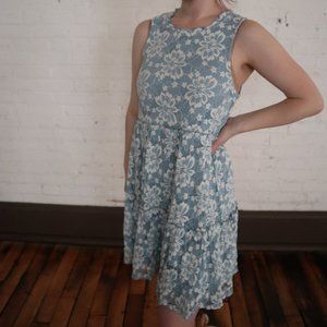 Kohls Speechless Blue and White Lace Floral Dress